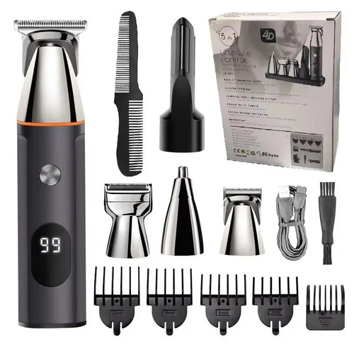 All in One Grooming Kit Hair Beard Trimmer for Men Rechargeable Electric Shaver Body Trimmer Eyebrow Nose Ear Waterproof