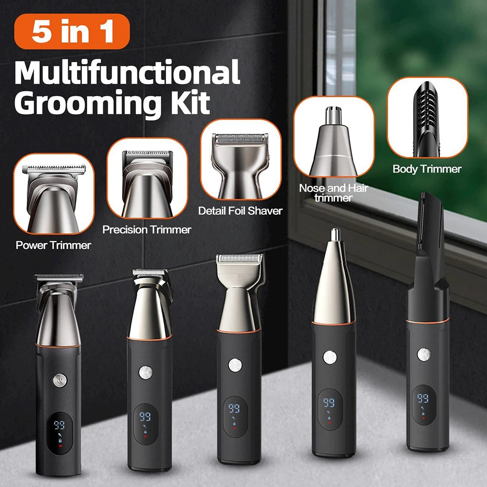 All in One Beard Trimer Hair Clipper for Men Body Nose Trimmer Men'S Groin Grooming Kit Electric Shaver Facial Hair Removal