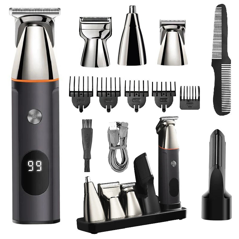 All in One Grooming Kit Hair Beard Trimmer for Men Rechargeable Electric Shaver Body Trimmer Eyebrow Nose Ear Waterproof