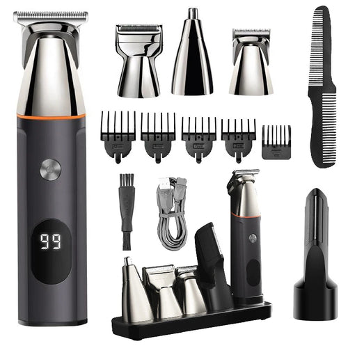 All in One Grooming Kit Hair Beard Trimmer for Men Rechargeable Electric Shaver Body Trimmer Eyebrow Nose Ear Waterproof