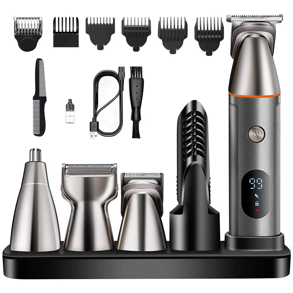 All in One Beard Trimer Hair Clipper for Men Body Nose Trimmer Men'S Groin Grooming Kit Electric Shaver Facial Hair Removal