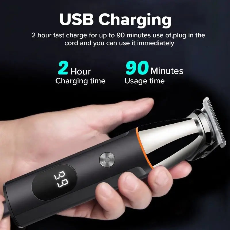 All in One Grooming Kit Hair Beard Trimmer for Men Rechargeable Electric Shaver Body Trimmer Eyebrow Nose Ear Waterproof