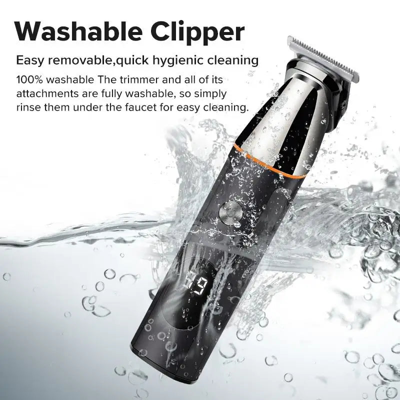All in One Grooming Kit Hair Beard Trimmer for Men Rechargeable Electric Shaver Body Trimmer Eyebrow Nose Ear Waterproof
