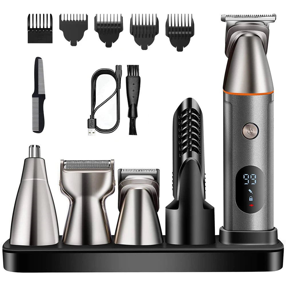 All in One Beard Trimer Hair Clipper for Men Body Nose Trimmer Men'S Groin Grooming Kit Electric Shaver Facial Hair Removal